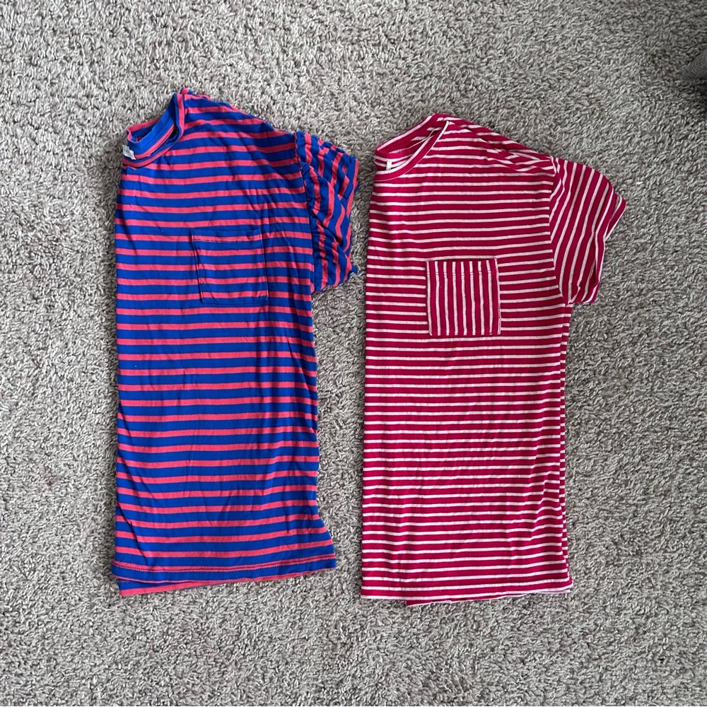 (2) Rockets of Awesome Girls Striped Short Sleeve Tees size 10